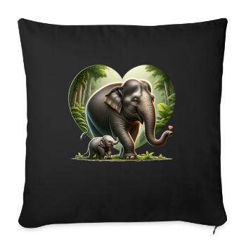 Dwarf elephant - Sofa pillowcase 17,3'' x 17,3'' (45 x 45 cm) - black - Front
