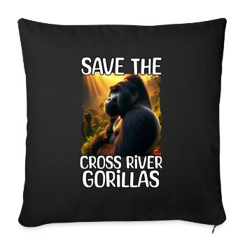 Cross River Gorilla - Sofa pillowcase 17,3'' x 17,3'' (45 x 45 cm) - black - Front