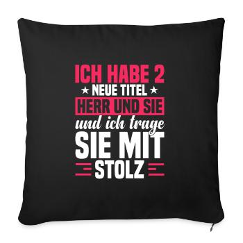 Erwachsen Werden Jugendweihe Feier - Sofakissenbezug 45 x 45 cm - Schwarz - Vorne