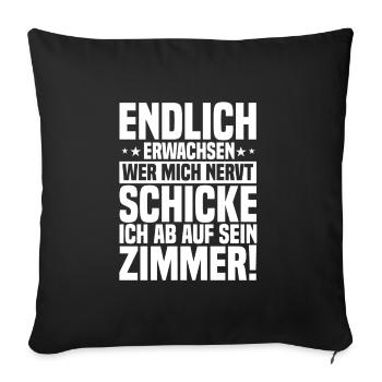 Sprüche zur Jugendweihe Feier - Sofakissenbezug 45 x 45 cm - Schwarz - Vorne