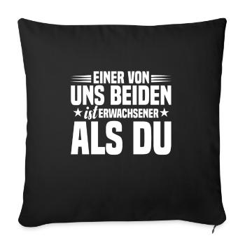 Erwachsen sein Jugendweihe - Sofakissenbezug 45 x 45 cm - Schwarz - Vorne
