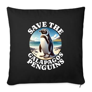 Galapagos Penguin - Sofa pillowcase 17,3'' x 17,3'' (45 x 45 cm) - black - Front