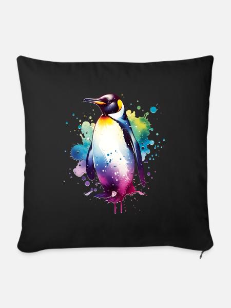 Galapagos Pinguin - Sofakissenbezug 45 x 45 cm - Schwarz