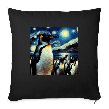 Galapagos Penguin Starry Night - Sofa pillowcase 17,3'' x 17,3'' (45 x 45 cm) - black - Front