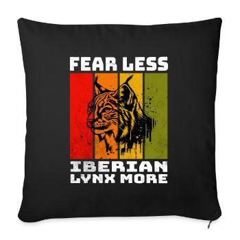 Lynx ibérique Iberischer Luchs - Housse de coussin décorative 45 x 45 cm - noir - Devant