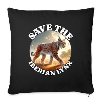 Iberischer Luchs - Sofakissenbezug 45 x 45 cm - Schwarz - Vorne