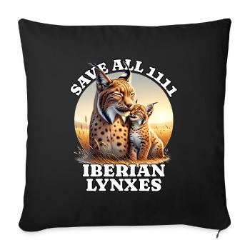 Save Iberischer Luchs - Sofakissenbezug 45 x 45 cm - Schwarz - Vorne