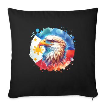 Aigle singe - Housse de coussin décorative 45 x 45 cm - noir - Devant