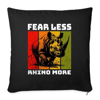 Sumatran Rhino Rhino Nashorn - Sofa pillowcase 17,3'' x 17,3'' (45 x 45 cm) - black - Front