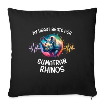 Rhino Rhino Heartline - Housse de coussin décorative 45 x 45 cm - noir - Devant