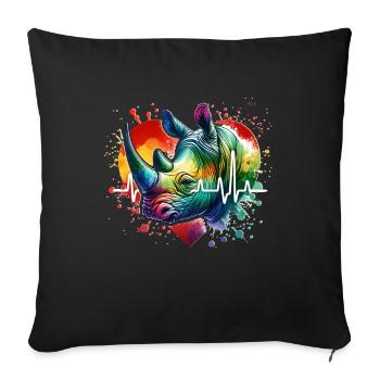 Rhino Rhino ECG - Sofa pillowcase 17,3'' x 17,3'' (45 x 45 cm) - black - Front