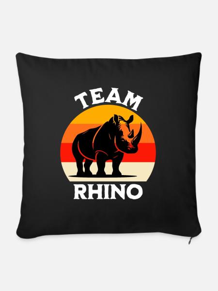 Rhino Nashorn Sprüche - Sofakissenbezug 45 x 45 cm - Schwarz