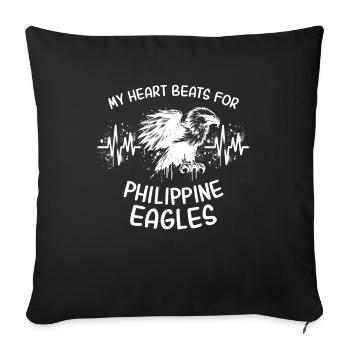 Affenadler Herzlinie - Sofakissenbezug 45 x 45 cm - Schwarz - Vorne
