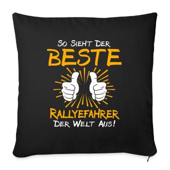 Idée cadeau pilote de rallye - Housse de coussin décorative 45 x 45 cm - noir - Devant