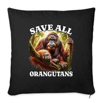 Orangutan - Sofa pillowcase 17,3'' x 17,3'' (45 x 45 cm) - black - Front
