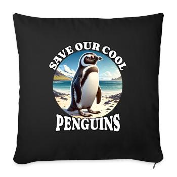 Sauver le pingouin - Housse de coussin décorative 45 x 45 cm - noir - Devant