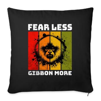 Gibbon de Hainan Gibbon à crête - Housse de coussin décorative 45 x 45 cm - noir - Devant
