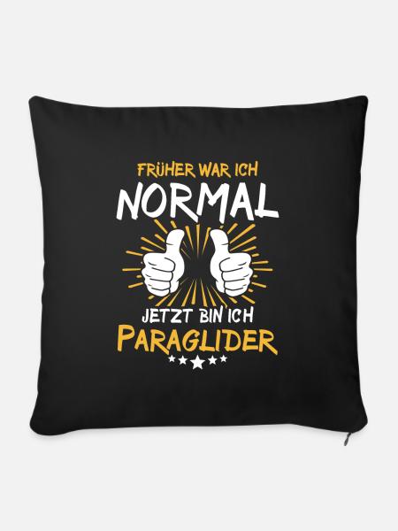 Paraglider Spruch - Sofakissenbezug 45 x 45 cm - Schwarz