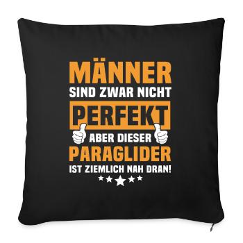 Dictons amusants sur le parapente - Housse de coussin décorative 45 x 45 cm - noir - Devant