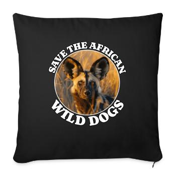 Chien de chasse peint - Housse de coussin décorative 45 x 45 cm - noir - Devant