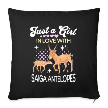 Saiga Antilope Mädchen Saiga Antelope - Sofakissenbezug 45 x 45 cm - Schwarz - Vorne