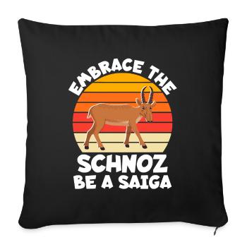 Saiga Antelope Sayings - Sofa pillowcase 17,3'' x 17,3'' (45 x 45 cm) - black - Front