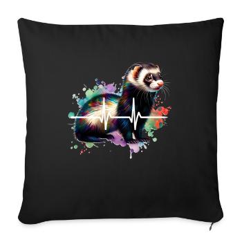 Iltis Schwarzfussiltis ECG - Sofa pillowcase 17,3'' x 17,3'' (45 x 45 cm) - black - Front