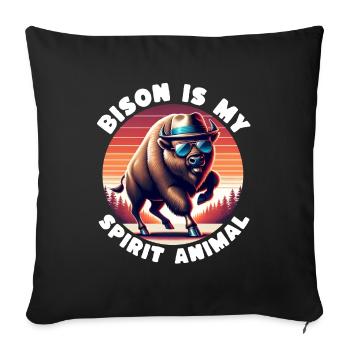 Dictons amusants de buffle - Housse de coussin décorative 45 x 45 cm - noir - Devant