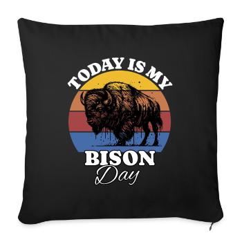 Buffalo Bison - Sofa pillowcase 17,3'' x 17,3'' (45 x 45 cm) - black - Front