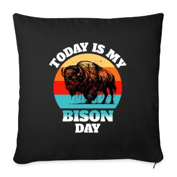 Buffalo Bison - Sofa pillowcase 17,3'' x 17,3'' (45 x 45 cm) - black - Front