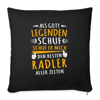 Cyclist - Sofa pillowcase 17,3'' x 17,3'' (45 x 45 cm) - black - Front