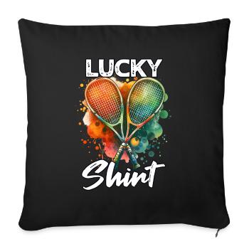 Joueur de squash - Housse de coussin décorative 45 x 45 cm - noir - Devant