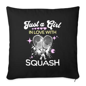 Squash Girls - Sofa pillowcase 17,3'' x 17,3'' (45 x 45 cm) - black - Front