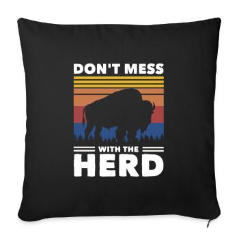 Bison Buffalo - Sofa pillowcase 17,3'' x 17,3'' (45 x 45 cm) - black - Front