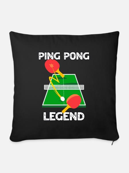 Ping Pong Legende - Sofakissenbezug 45 x 45 cm - Schwarz