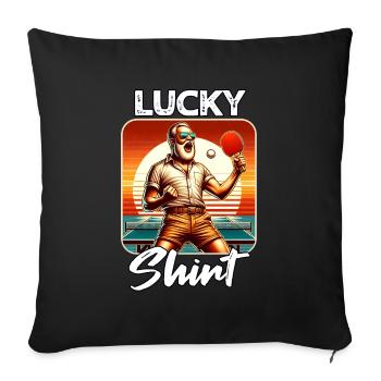 Joueur de Ping Pong - Housse de coussin décorative 45 x 45 cm - noir - Devant