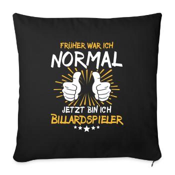 Dicton du joueur de billard biBilliard - Housse de coussin décorative 45 x 45 cm - noir - Devant