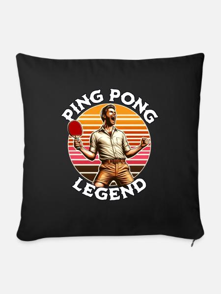Ping Pong Legende - Sofakissenbezug 45 x 45 cm - Schwarz