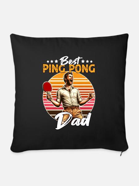 Ping Pong Papa - Sofakissenbezug 45 x 45 cm - Schwarz