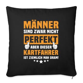Funny Kart Driver Sayings - Sofa pillowcase 17,3'' x 17,3'' (45 x 45 cm) - black - Front