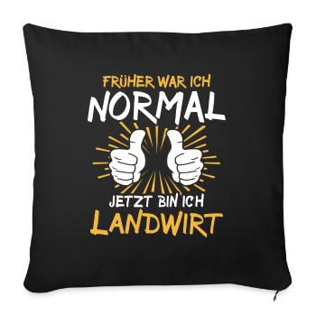 Dicton de l’agriculteur - Housse de coussin décorative 45 x 45 cm - noir - Devant