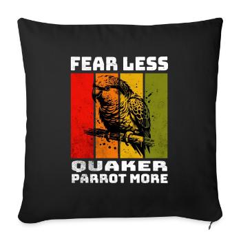 Perroquet Quaker Perruche moine - Housse de coussin décorative 45 x 45 cm - noir - Devant