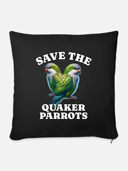 Mönchssittich Save Quaker Parrot - Sofakissenbezug 45 x 45 cm - Schwarz
