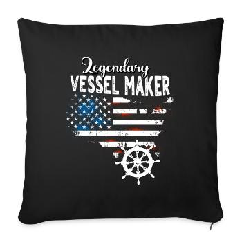 Shipbuilders US - Sofa pillowcase 17,3'' x 17,3'' (45 x 45 cm) - black - Front
