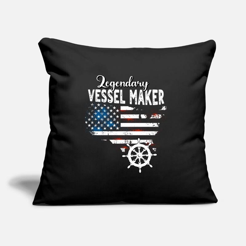 Constructeurs navals US Housse de coussin décorative 45 x 45 cm