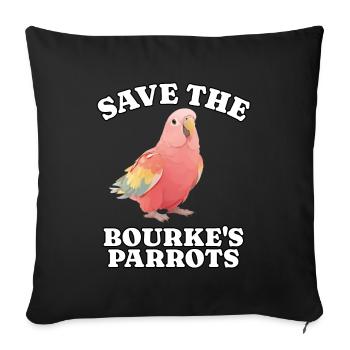 Bourkesittich Save Bourke Parrot - Sofakissenbezug 45 x 45 cm - Schwarz - Vorne