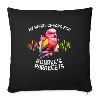 Bourkesittich Herzlinie - Sofakissenbezug 45 x 45 cm - Schwarz - Vorne