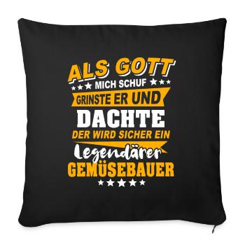 Vegetable Grower Sayings - Sofa pillowcase 17,3'' x 17,3'' (45 x 45 cm) - black - Front