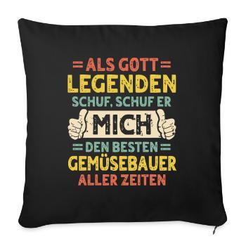 Vegetable grower - Sofa pillowcase 17,3'' x 17,3'' (45 x 45 cm) - black - Front
