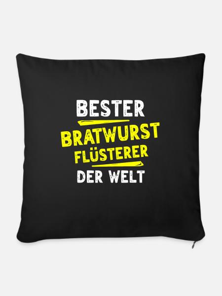 Bratwurst Geschenk - Sofakissenbezug 45 x 45 cm - Schwarz